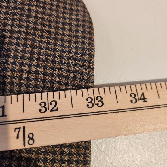 Oscar De La Renta Mens Brown Wool Houndstooth 2 Button Blazer Size 48L Business - Picture 10 of 14